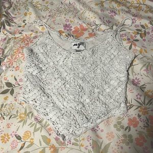 crochet white lace tank top